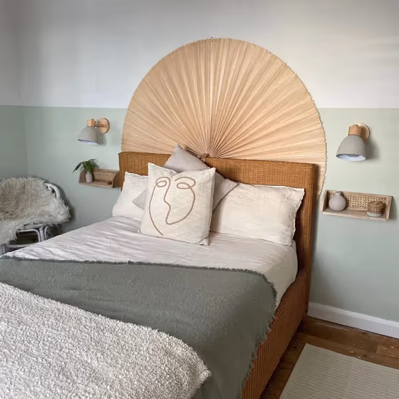 Farrow and Ball Eddy 301 scandi bedroom