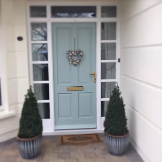 Green Blue front door photo