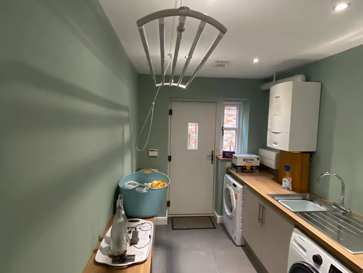 Farrow and Ball Green Blue utility room color