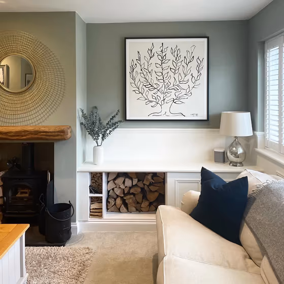 Farrow and Ball Green Blue modern living room