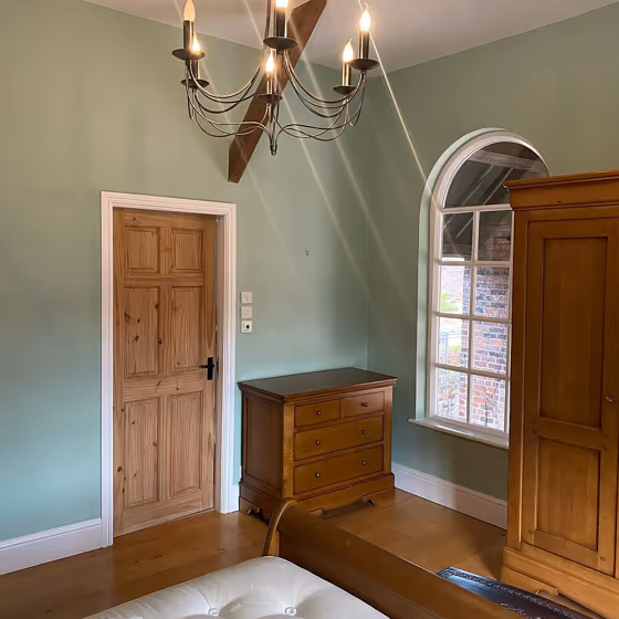 Farrow and Ball Green Blue modern bedroom