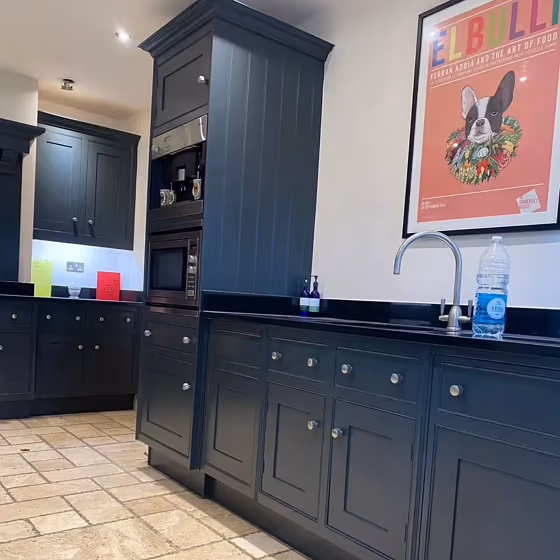 Hopper Head dark kitchen cabinets paint