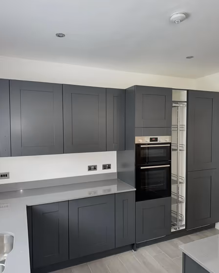 Hopper Head dark kitchen cabinets paint review