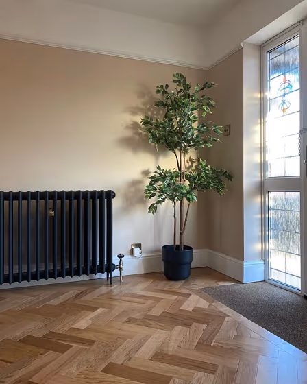 Farrow and Ball Joa's White scandinavian hallway color