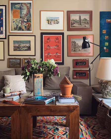 Farrow and Ball Joa's White eclectic living room color