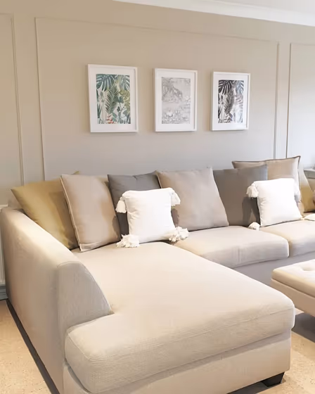 Farrow and Ball Joa's White cozy living room