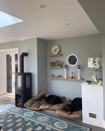 Farrow and Ball Light Blue 22 living room