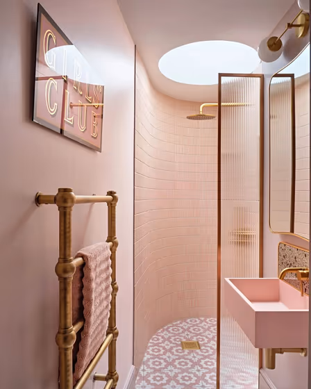 Farrow and Ball Peignoir bathroom paint