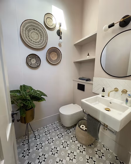 Farrow and Ball Peignoir bathroom color