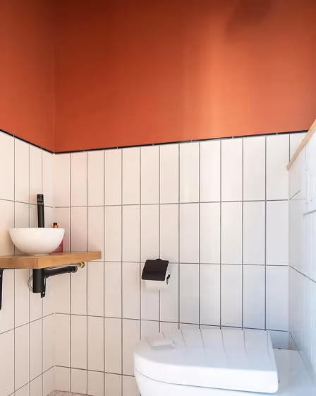 Farrow and Ball Picture Gallery Red 42 bathroom