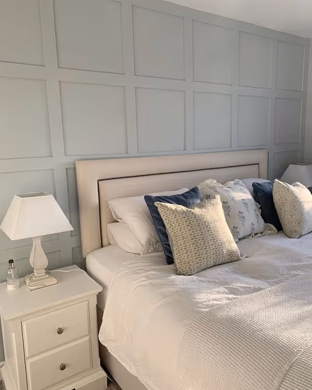 Farrow and Ball Skylight 205 bedroom panelling