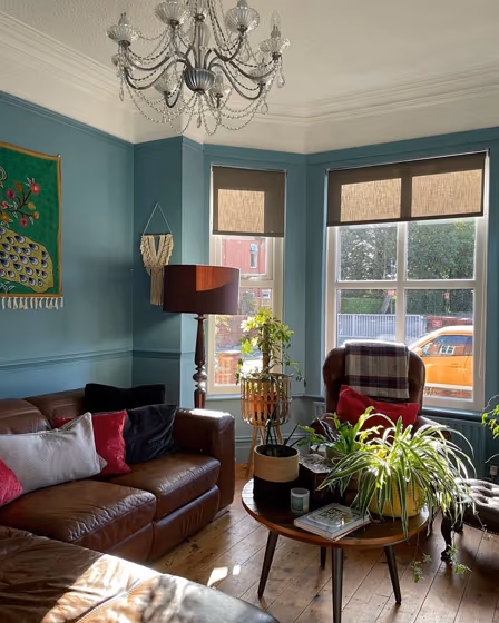 Farrow and Ball Stone Blue 86 living room