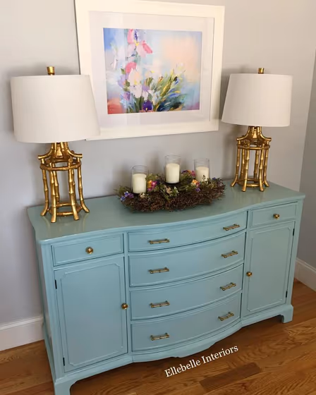 Festoon aqua painted furniture
