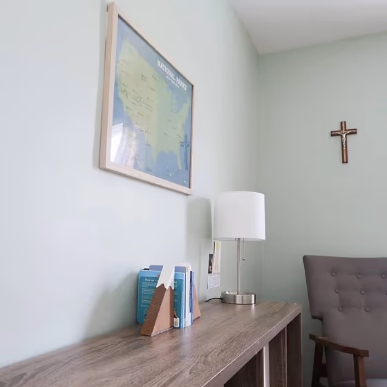 Filmy Green Living Room