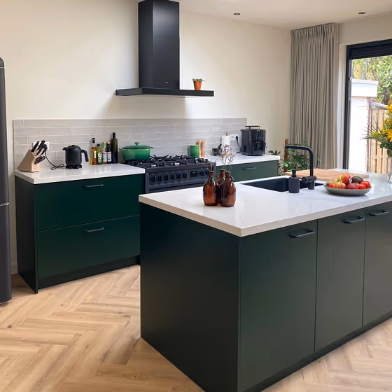 Fir green RAL 6009 kitchen