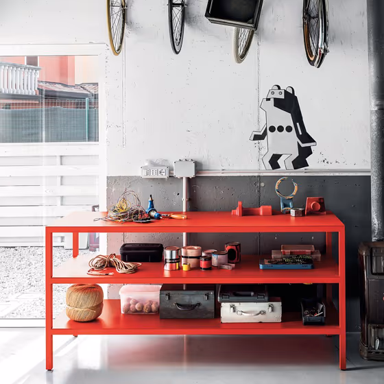 RAL Classic Flame red RAL 3000 painted furniture