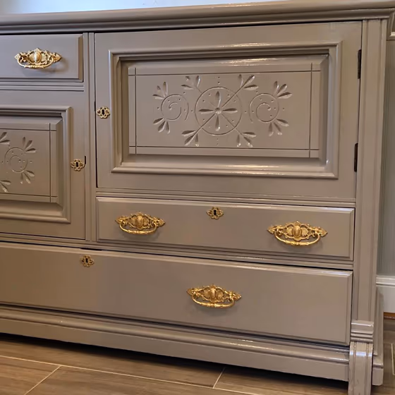 Sherwin Williams Functional Gray Painted Storage