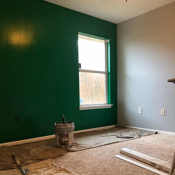Sherwin Williams Greenbelt accent wall 
