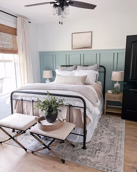 Sherwin Williams Halcyon Green Wall Panelling