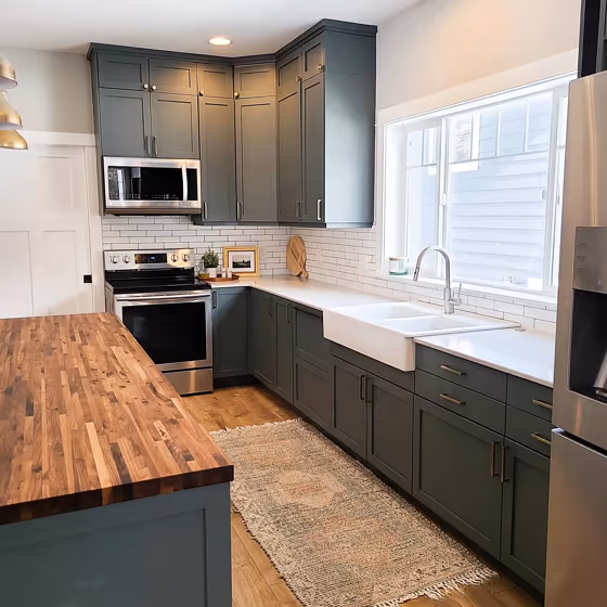 Sherwin Williams Homburg Gray Kitchen Cabinets