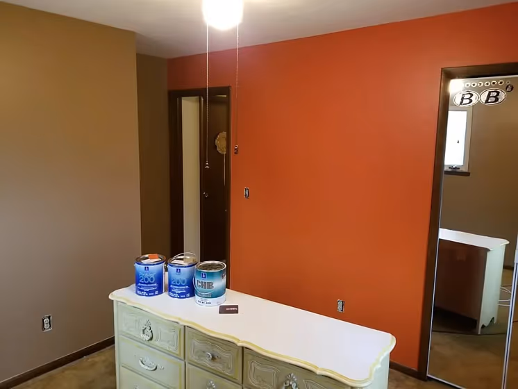 Sherwin Williams Iced Mocha accent wall