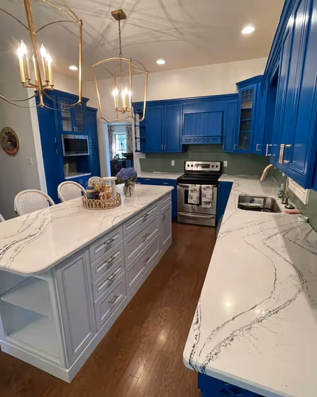 Sherwin Williams Jay Blue Kitchen Cabinets