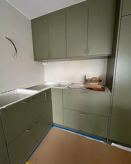 Jotun Natural Green kitchen cabinets color