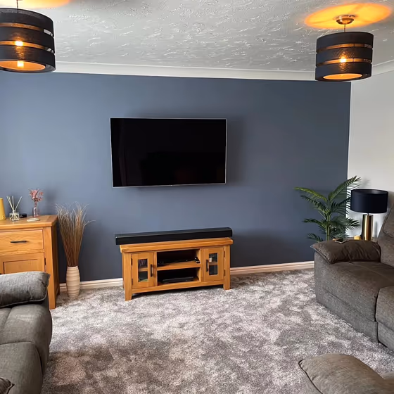 Little Greene Juniper Ash 115 accent wall