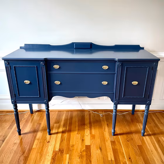 Benjamin Moore Kensington Blue CC-780 painted furniture