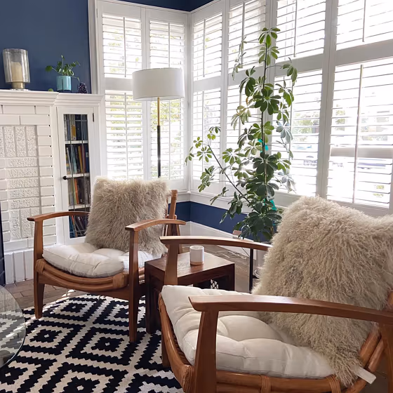 Benjamin Moore Kensington Blue CC-780 living room