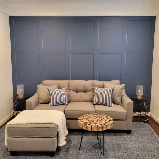 Benjamin Moore Kensington Blue CC-780 living room