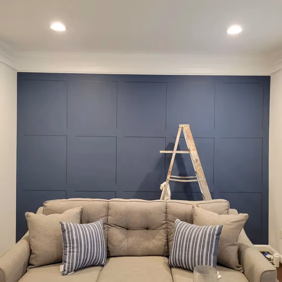 Benjamin Moore Kensington Blue CC-780 living room