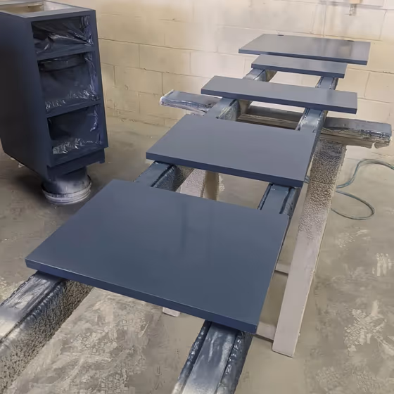 Benjamin Moore Kensington Blue CC-780 kitchen cabinets