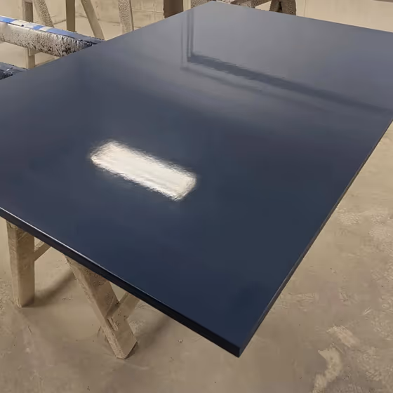 Benjamin Moore Kensington Blue CC-780 kitchen cabinets