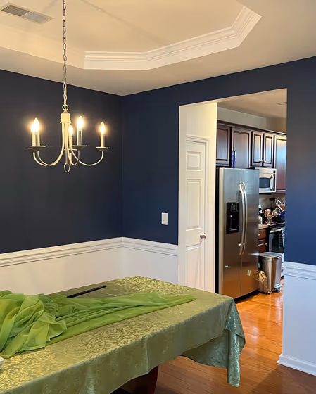 Benjamin Moore Kensington Blue CC-780 living room