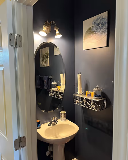 Benjamin Moore Kensington Blue CC-780 bathroom