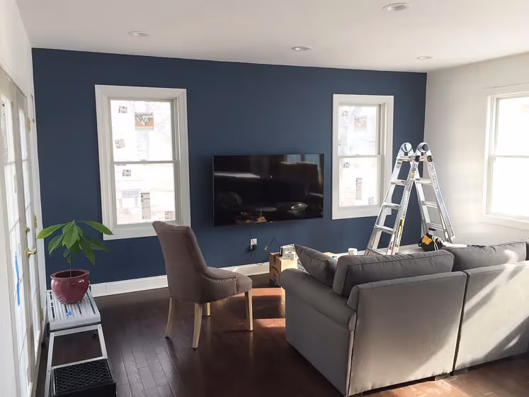 Benjamin Moore Kensington Blue CC-780 living room