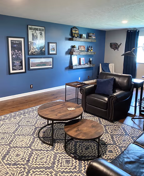 Benjamin Moore Kensington Blue CC-780 living room