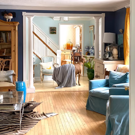 Benjamin Moore Kensington Blue CC-780 living room