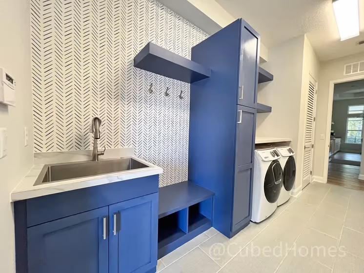 Benjamin Moore Kensington Blue CC-780 bathroom