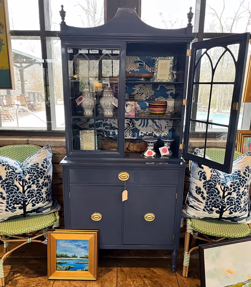 Benjamin Moore Kensington Blue CC-780 painted furniture