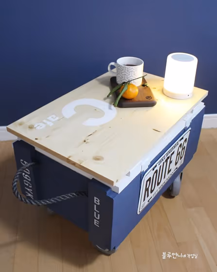 Benjamin Moore Kensington Blue CC-780 painted furniture