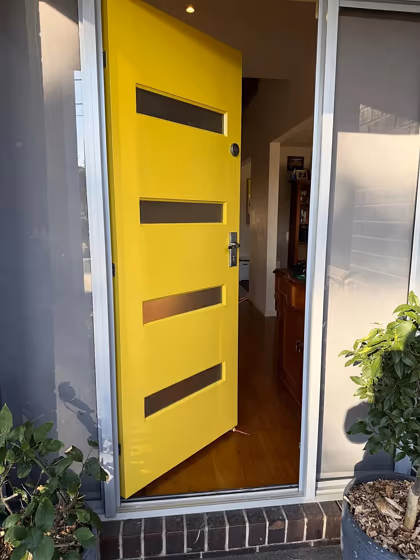 Dulux Lemon Punch front door color review