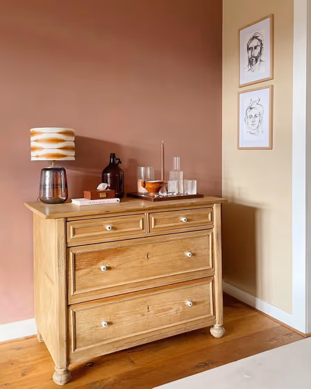 Little Greene Blush 267 accent wall