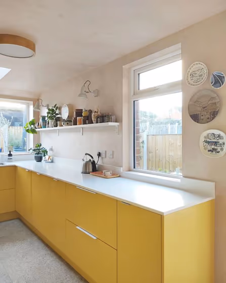 Little Greene Giallo 337 kitchen cabinets