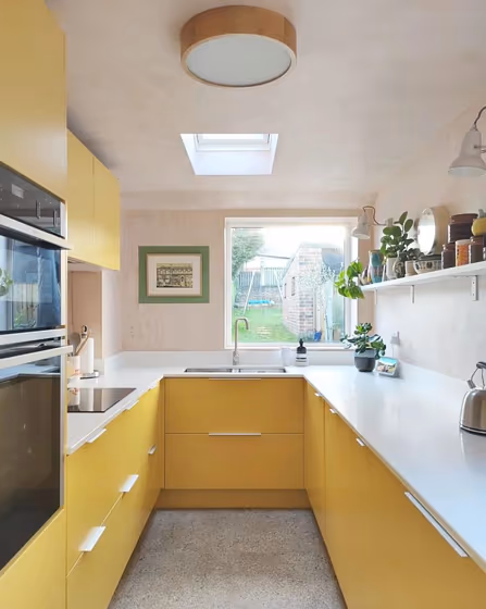 Little Greene Giallo 337 kitchen cabinets