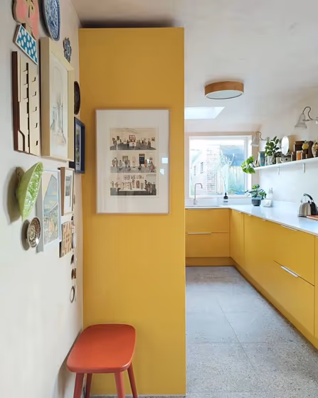 Little Greene Giallo 337 kitchen cabinets