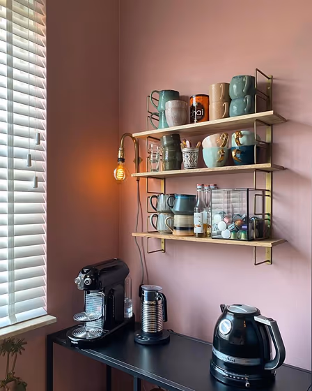 Dusted pink kitchen walls Little Greene Hellebore review