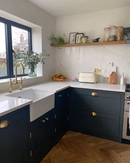 Little Greene Slaked Lime kitchen interior