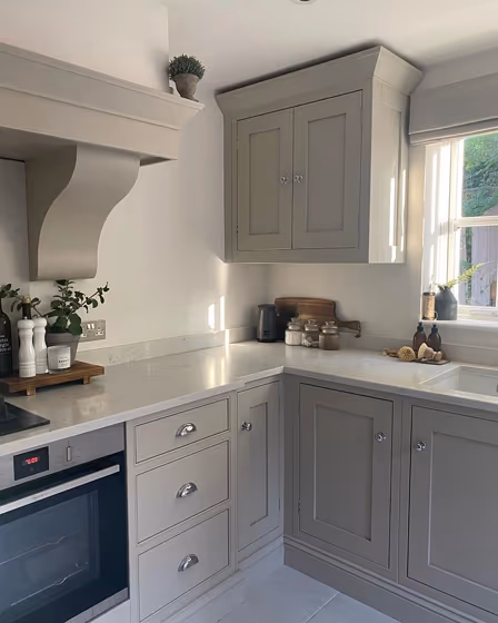 Little Greene Slaked Lime - Dark 151 kitchen cabinets